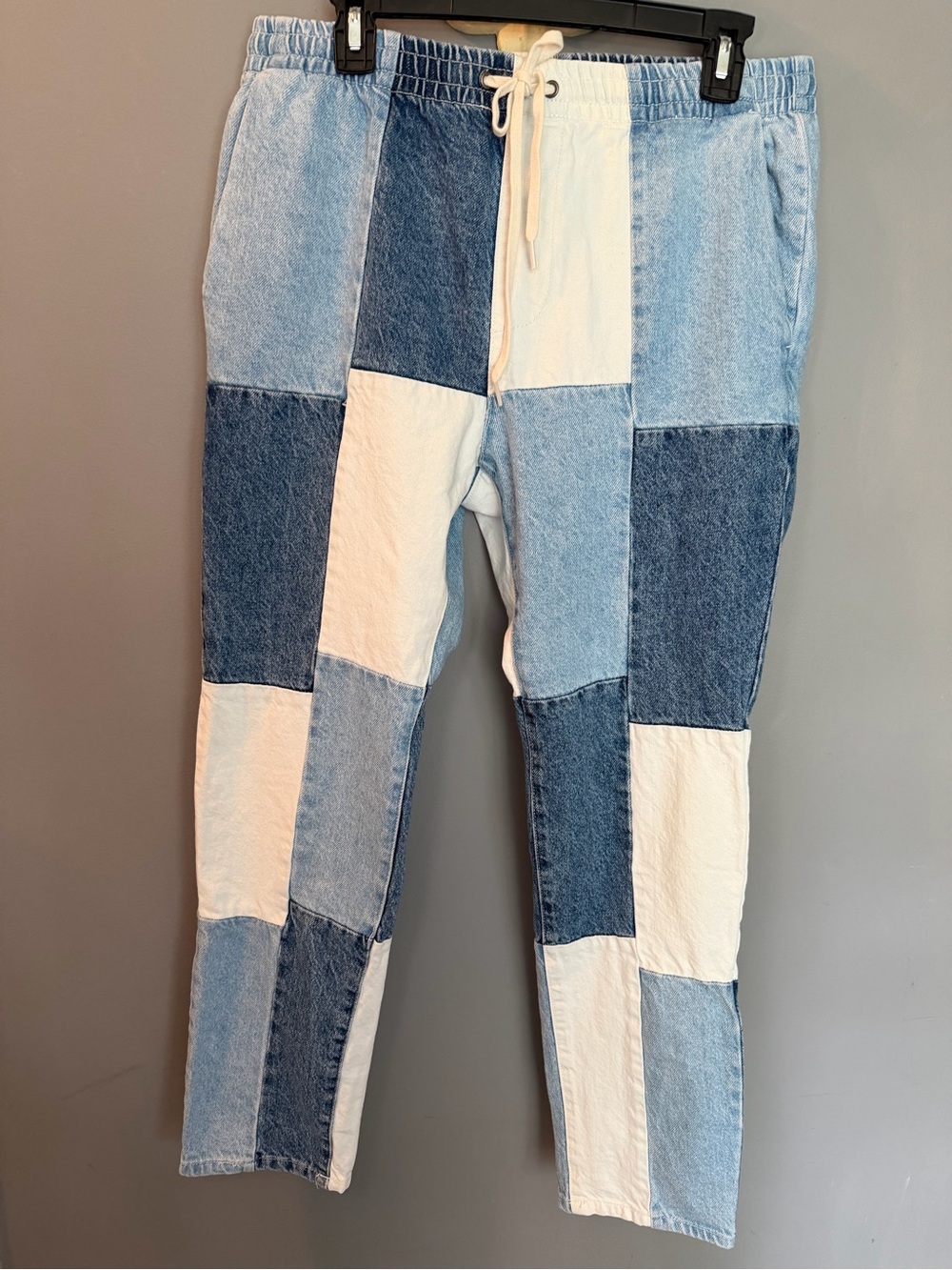 PacSun Patchwork Light Blue and White Slim Jeans